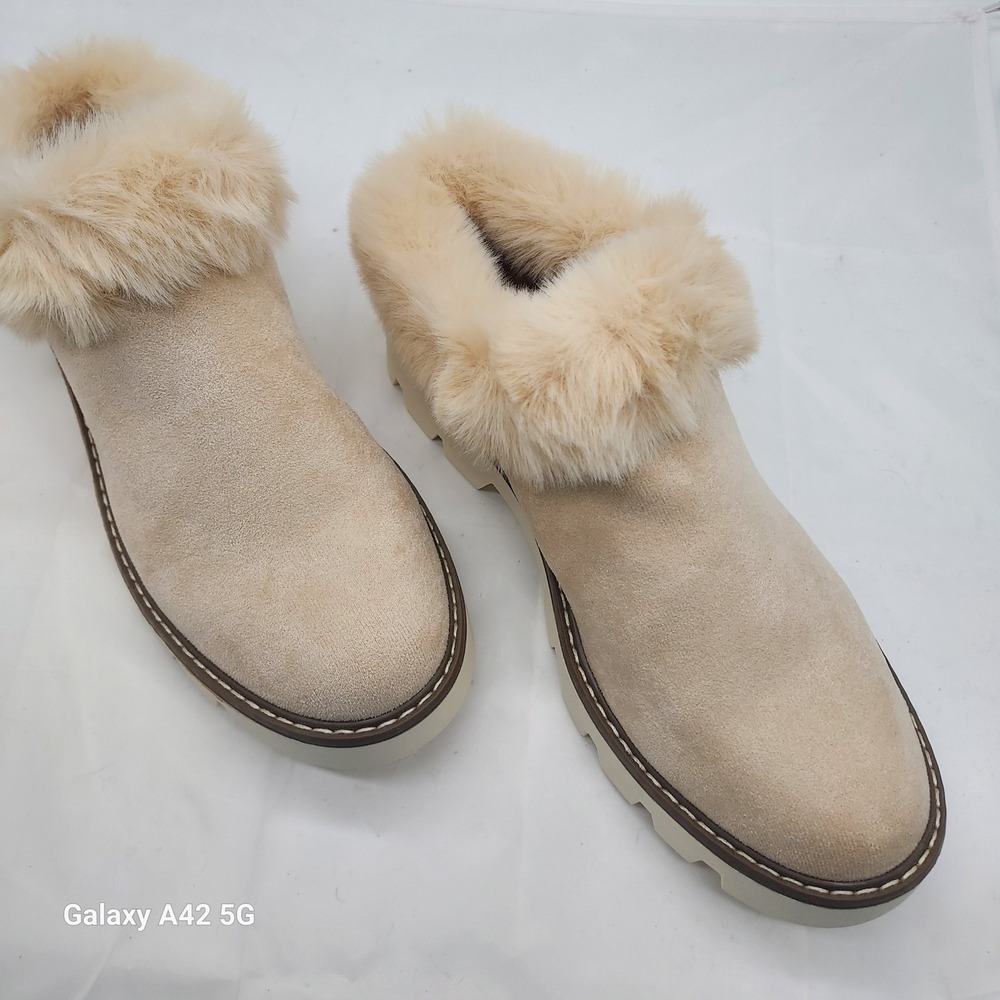 Mahika Cream Faux Fur‎ Lined Clog Boots Womens Size 8.5 Vglb0522290